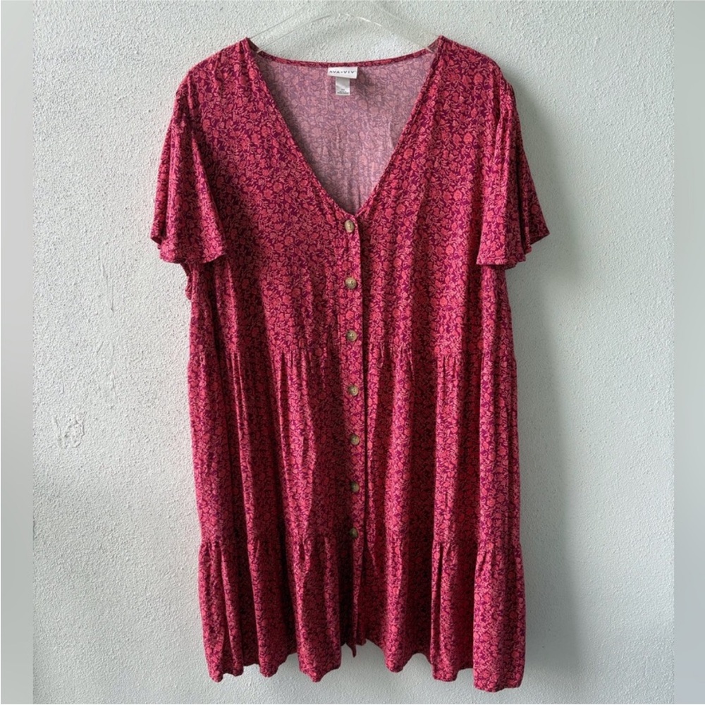 Ava & Viv Pink Patterned Dress